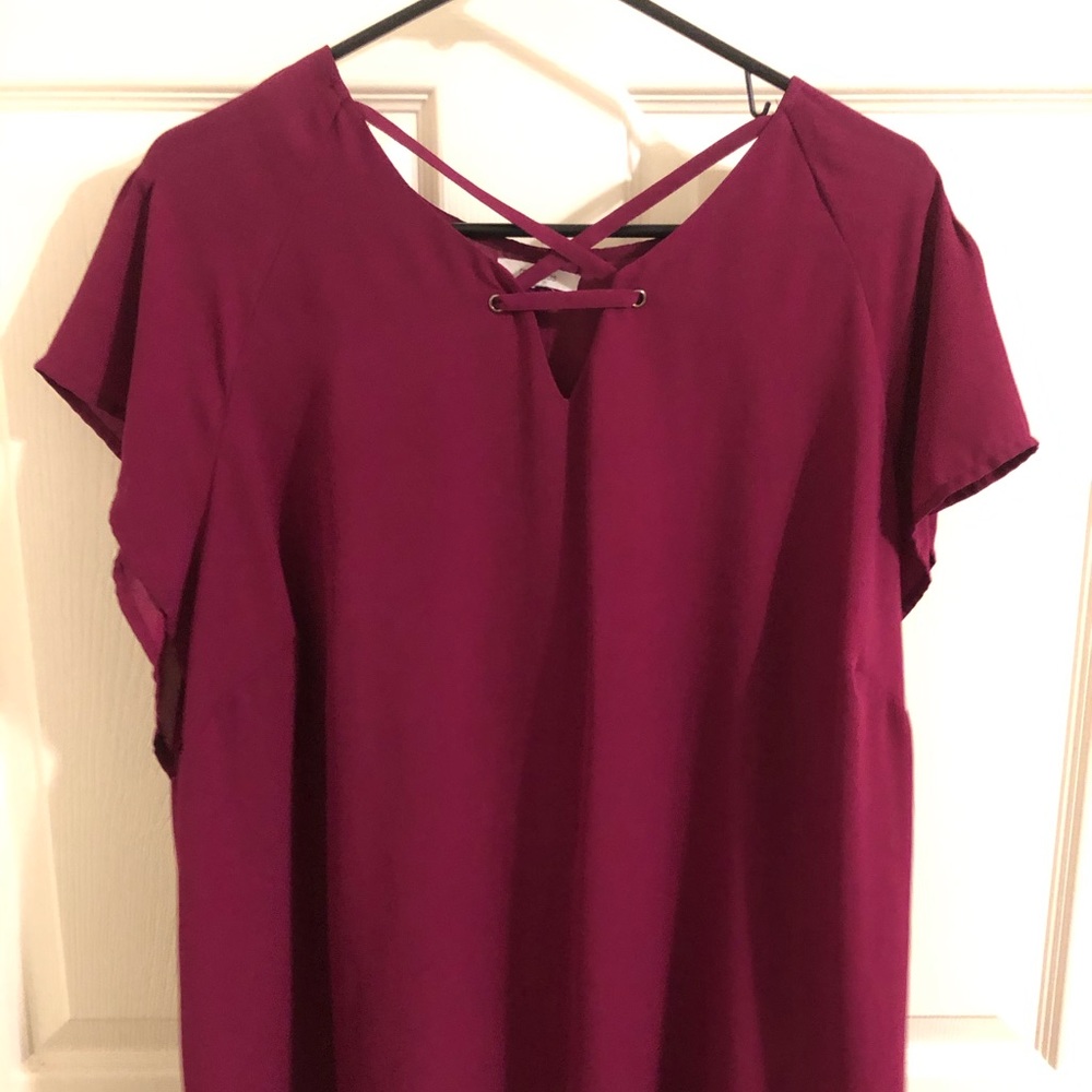 Maurices burgundy blouse.